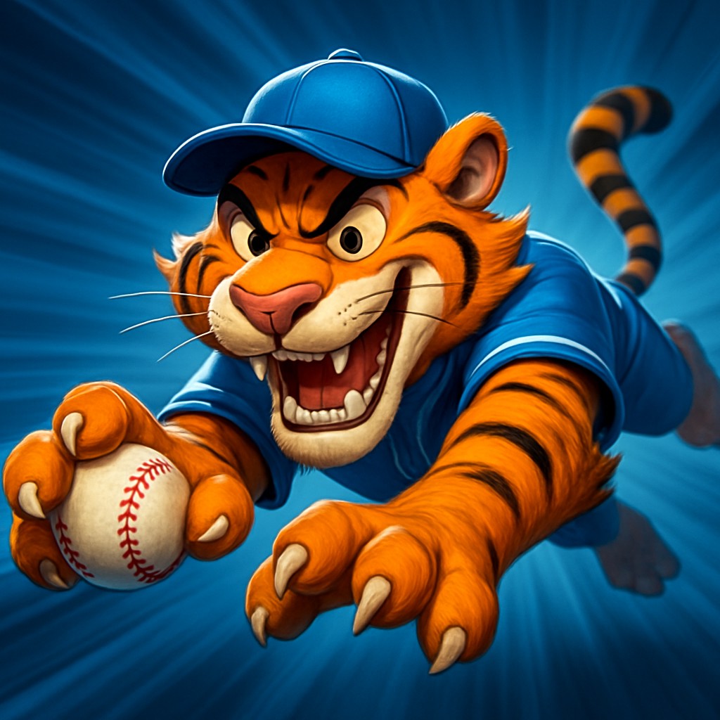 4999bdtকে ক্রিকেট-গেমিংয়ের প্রতীক হিসেবে দেখিয়ে, ইউনিফর্ম পরা এবং হাতে বল নিয়ে হাসিখুশি টাইগার শাবক